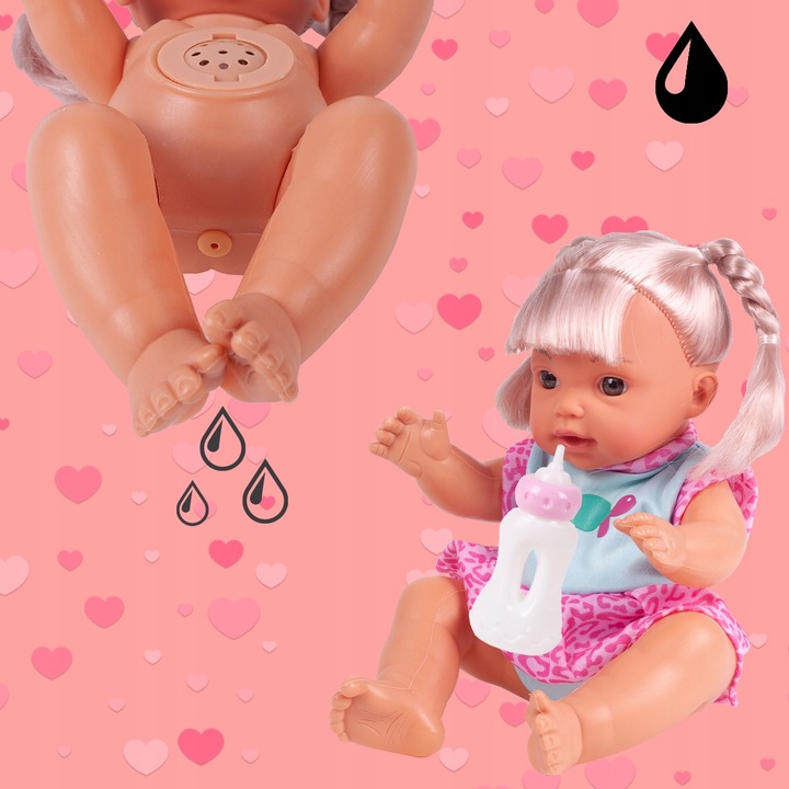 LALKA W NOSIDEŁKU INTERAKTYWNA SIUSIA GAWORZY Z BUTELKĄ WARKOCZE UBRANKO