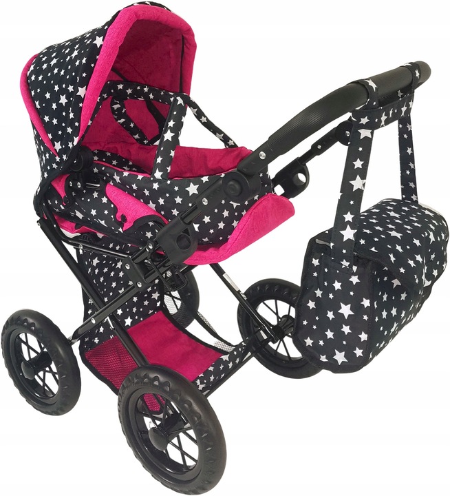 WÓZEK DLA LALEK SPACERÓWKA GONDOLA 3w1 DUŻE KOŁA