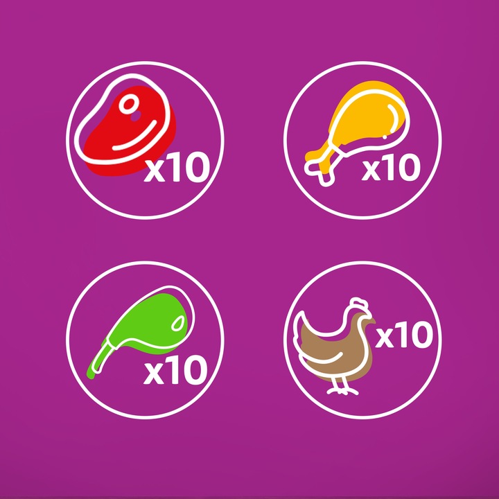 WHISKAS mokra karma dla kota wołowina kurczak jagnięcina drób sos 40x85 g