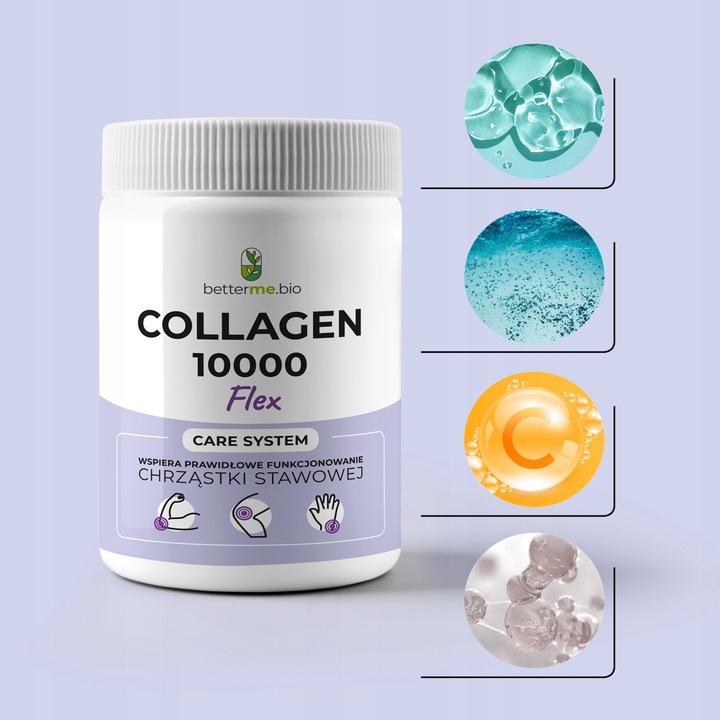 Collagen 10000 Flex BetterMe kolagen rybi + chondroit.+hialuron +C na 45dni