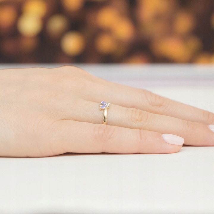 ZŁOTY PIERŚCIONEK MOTYLEK z CYRKONIAMI pr 333 r.7