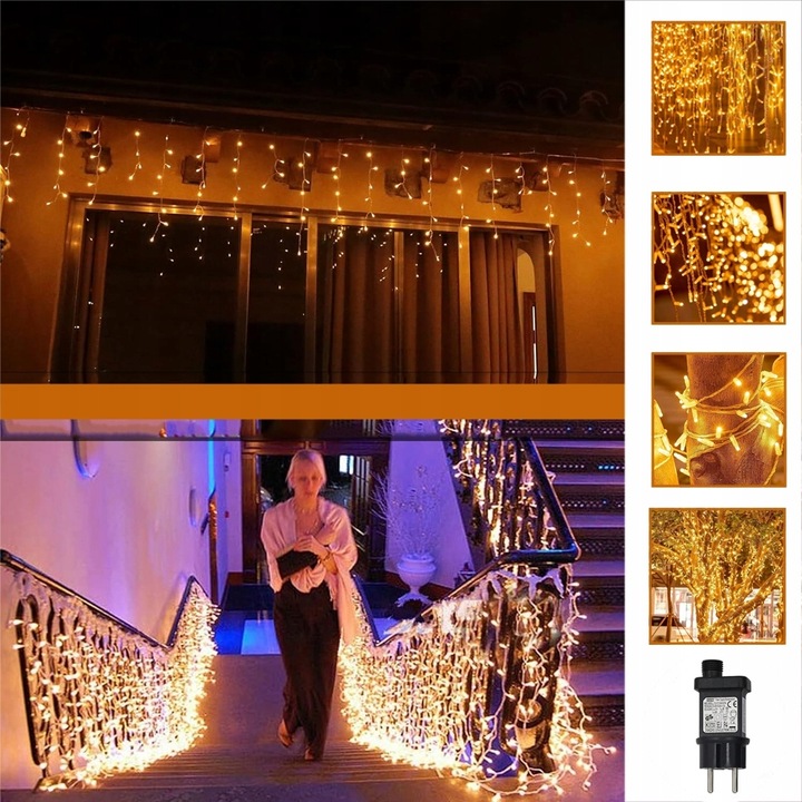 ŁAŃCUCH ŚWIETLNY 5 M, KURTYNA ŚWIETLNA LED, DO UŻYTKU WEWNĄTRZ I NA IMPREZĘ