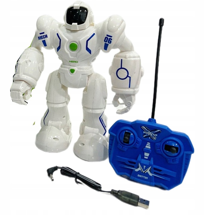 DUŻY ROBOT ROBOHERO Zdalnie Sterowny Świeci Chodzi USB PILOT Akumulator
