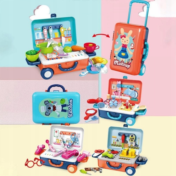 ZESTAW KUCHNIA W WALIZCE Kuchenka do gotowania ZABAWKA DLA DZIECI WALIZKA