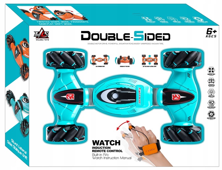 Samochód Zdalnie Sterowany Rc Twister Akrobacje Led Stunt 360 Dla Dzieci