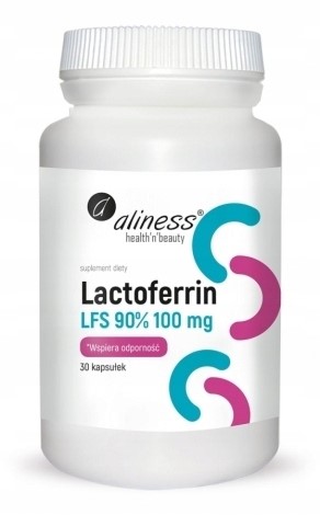Aliness Lactoferrin laktoferyna LFS 90% 100 mg 30 kapsułek