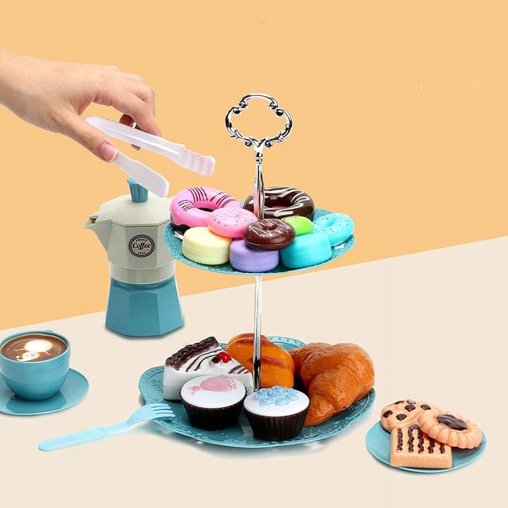 SERWIS KAWOWY ZESTAW DO KAWY FILIŻANKI MŁYNEK KAWA CIASTKA KAWIARNIA DZIECI