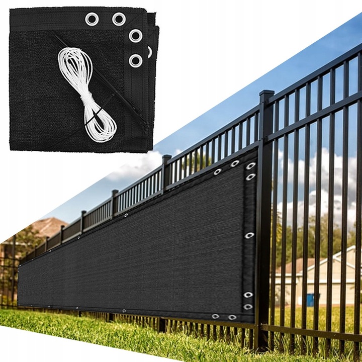 SIATKA CIENIUJĄCA 90% MASKUJĄCA MATA OSŁONOWA NA OGRODZENIE PŁOT 1,2x7,6m