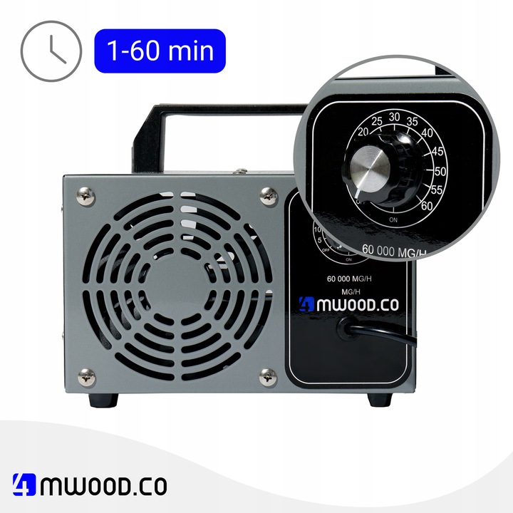 OZONATOR GENERATOR OZONU OCZYSZCZACZ DO POWIETRZA 60 000 mg/h +TIMER 110W