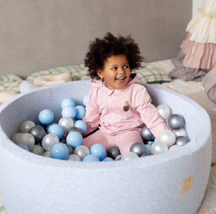 Suchy Basen z Kulkami 90x30 dla Dzieci Szary Smart 200 piłek MISIOO