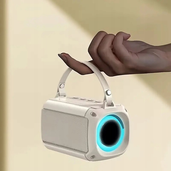 MINI BEZPRZEWODOWY GŁOŚNIK BLUETOOTH + KARAOKE 2 MIKROFONY LED DLA DZIECKA