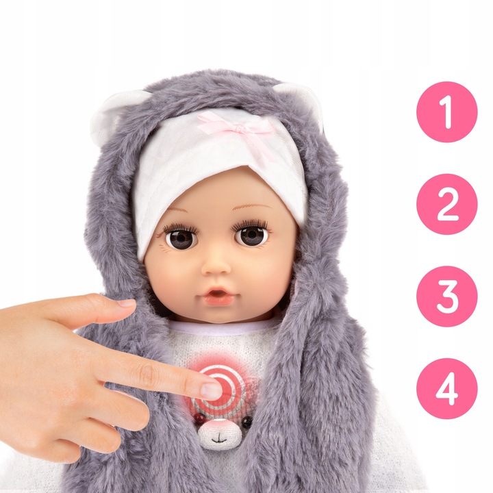 LALKA BOBAS INTERAKTYWNA MÓWI ŚMIEJE SIĘ PŁACZE UBRANKA SMOCZEK KINDERPLAY