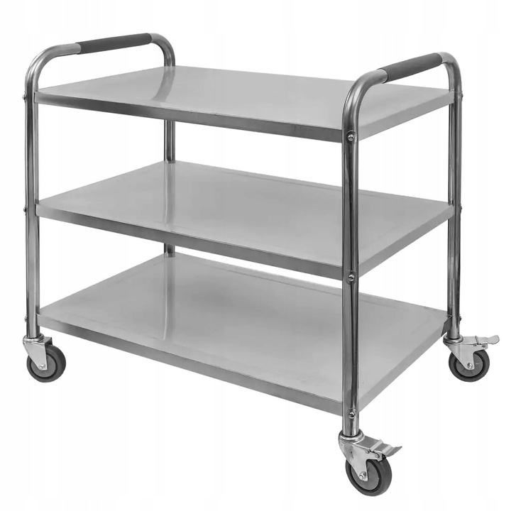 WÓZEK KELNERSKI 3-półkowy stal nierdzewna MATY WYGŁUSZAJĄCE Mega-M 85x45x90