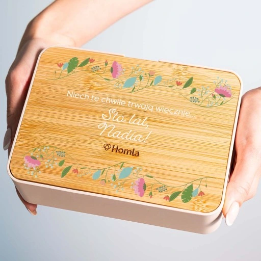 Organizer pojemnik różowy z lusterkiem NADRUK własny PREZENT URODZINY