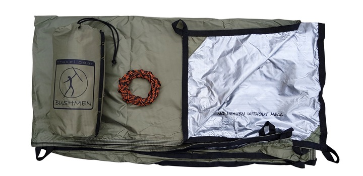 Płachta survivalowa Bushmen ThermoTarp 3x3m Tarp biwakowa do lasu IZOLOWANA