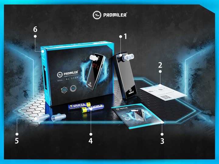 Alkomat PROMILER AL 5500 darmowy serwis 12 m-cy + kamizelka