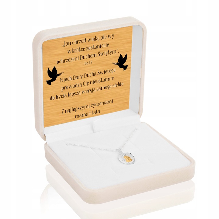 Srebrny medalik pr. 925 Matka Boska Częstochowska Grawer Prezent na Chrzest