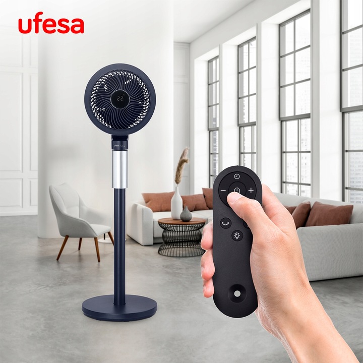 WENTYLATOR STOJĄCY UFESA CYRKULATOR OSCYLACJA 3D 3 TRYBY 70W TIMER PILOT