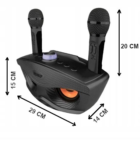KARAOKE BEZPRZEWODOWY ZESTAW GŁOŚNIK 2 MIKROFONY BLUETOOTH NA IMPREZY SUPER