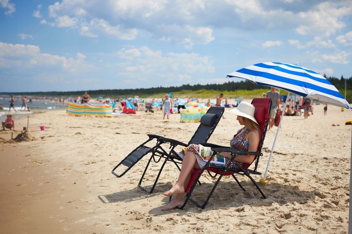 Parasol Plażowy Ogrodowy Łamany Filtr UV 50 + Pokrowiec Captain Mike