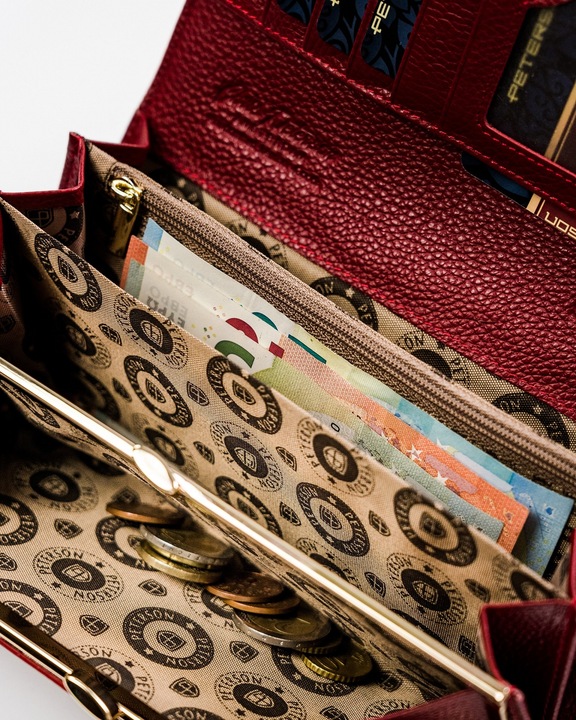 PETERSON pojemny portfel skórzany damski bigiel