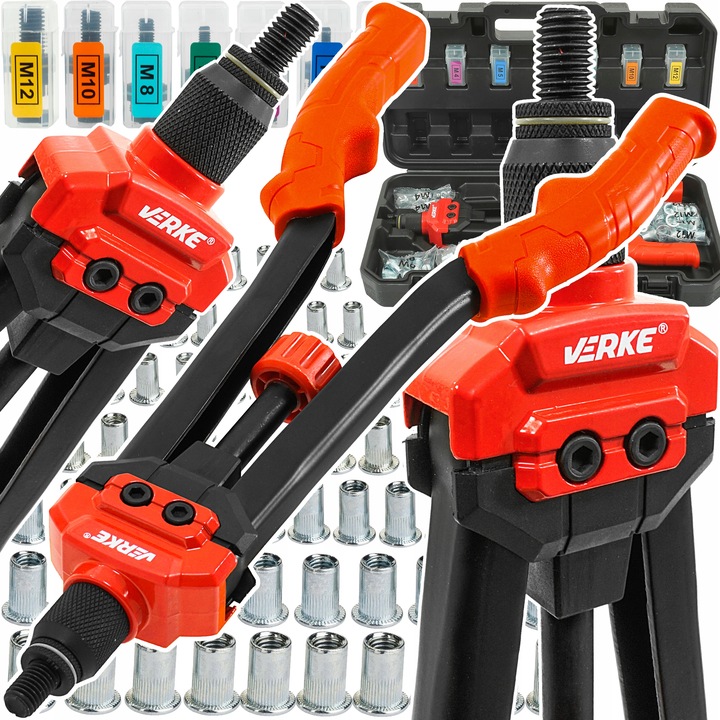 NITOWNICA RĘCZNA DO NITONAKRĘTEK NITÓW M3 - M12 ZESTAW DO NITOWANIA