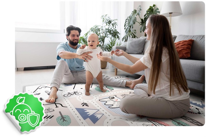 MATA PIANKOWA EDUKACYJNA DWUSTRONNA DUŻA 180x150cm