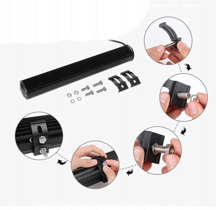 LAMPA ROBOCZA LED 800W LIGHTBAR COMBO 80CM BELKA DALEKOSIĘŻNA LISTWA 12-24V