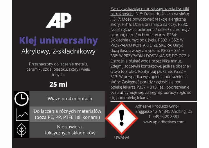 Klej akrylowy MOCNY dwuskładnikowy