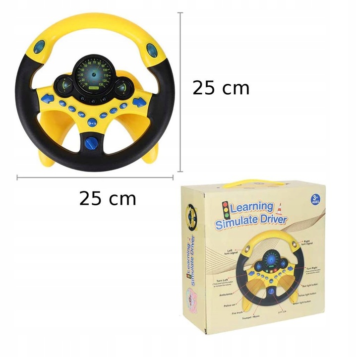 KIEROWNICA DO AUTA INTERAKTYWNA SYMULATOR JAZDY SAMOCHODEM KRĘCI SIĘ 360