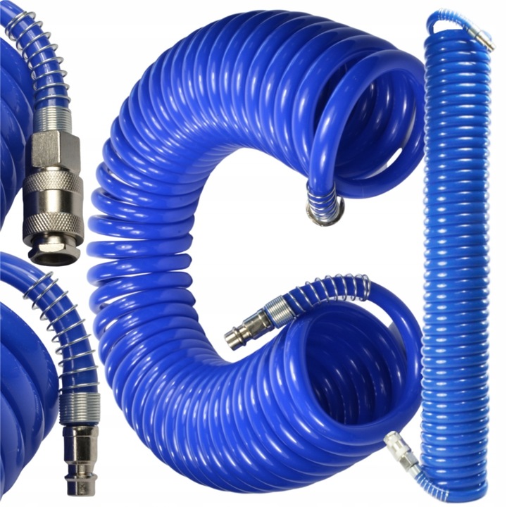 WĄŻ DO KOMPRESORA SPIRALNY 8*12MM 15M BLACK