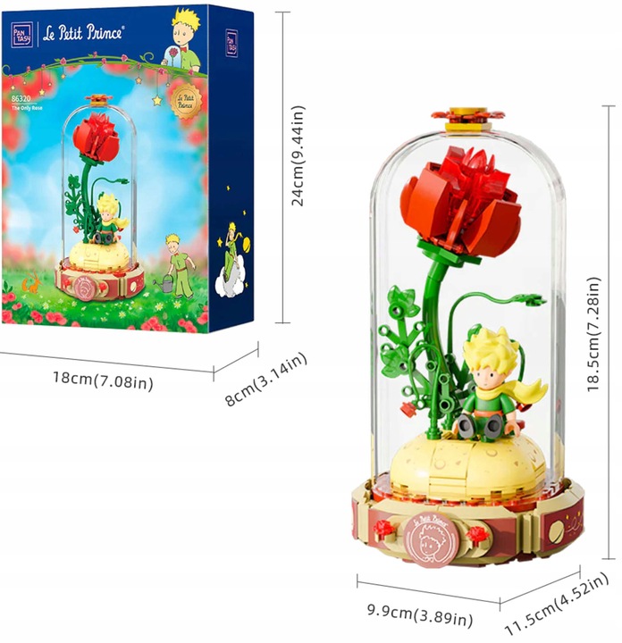 KLOCKI LICENCYJNE PANTASY MAŁY KSIĄŻĘ JEDYNA RÓŻA 211 EL. BAJKA KSIĄŻKA