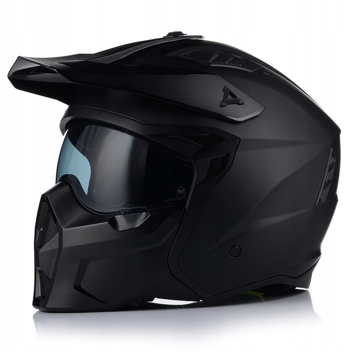KASK MOTOCYKLOWY 4w1 VITO PREDATOR MATT ODPINANA SZCZĘKA + DASZEK + 2xSZYBA
