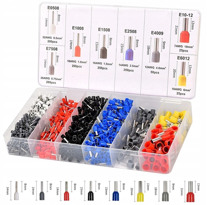 Zaciskarka do konektorów końcówek + 1200 tulejek