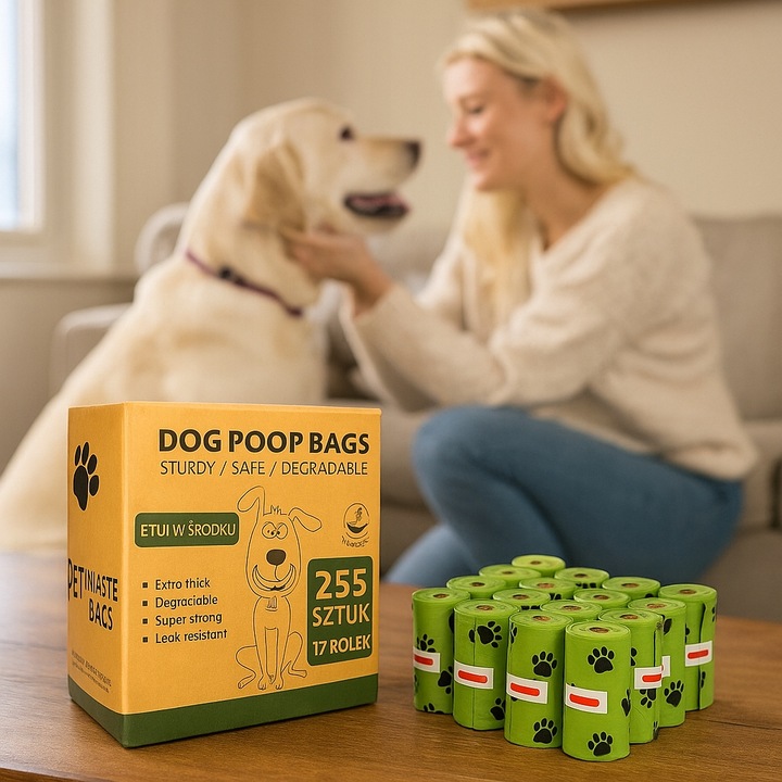 WORECZKI NA PSIE ODCHODY BIODEGRADOWALNE WORKI NA KUPY BIO + ETUI 765 sztuk