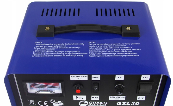 PROSTOWNIK Z FUNKCJĄ SZYBKIEGO ŁADOWANIA 30-250 Ah DO AKUMULUATORÓW AUTA