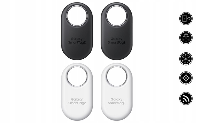 Zestaw 4x Oryginalny Lokalizator Samsung SmartTag2 2x Biały 2x Czarny IP67