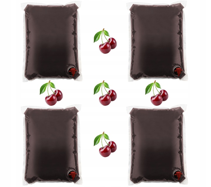 sok wiśnia wiśniowy 100% 4x5L z wiśni tłoczony bez cukru do herbaty wiśnia