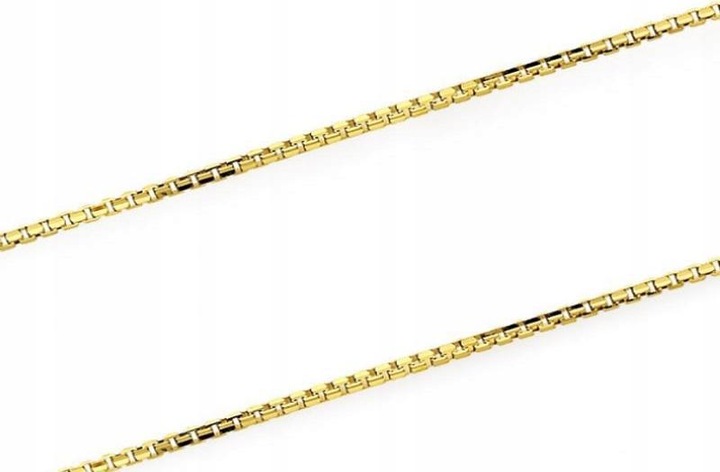 Złoty łańcuszek 375 SPLOT KOSTKA 42CM 1,36g Komunia Chrzest pamiątka 9K