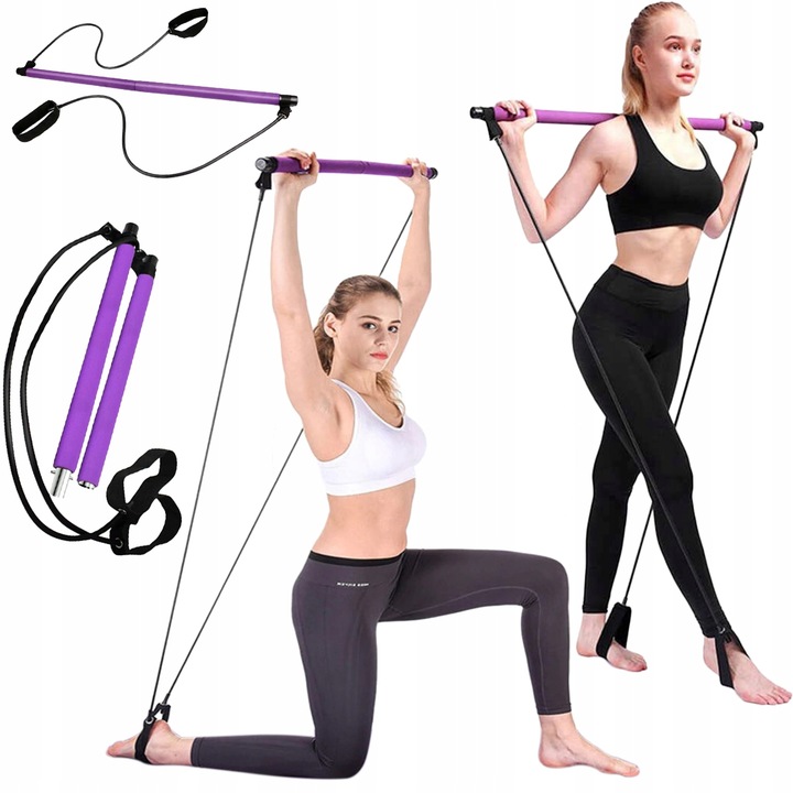 DRĄŻEK DO PILATESU BAR KIJ DO ĆWICZEŃ GUMY OPOROWE EKSPANDERY Z DRĄŻKIEM