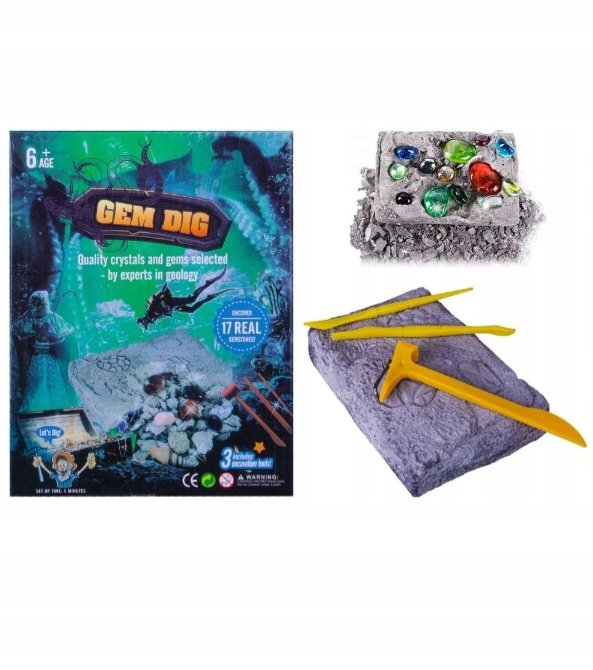 WYKOPALISKA KOPALNIA KRYSZTAŁÓW DIAMENTÓW ZABAWKA ARCHEOLOG ARCHEOLOGICZNE