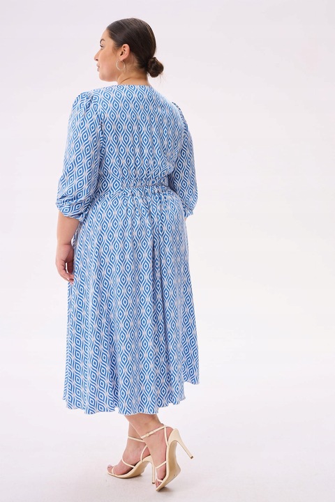 Blue shadow urocza sukienka TINA 42 niebieski wzór boho wiskoza