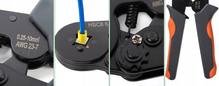 ZACISKARKA DO TULEJEK PRASKA KONEKTORÓW KOŃCÓWEK KABLI 1200 TULEJEK