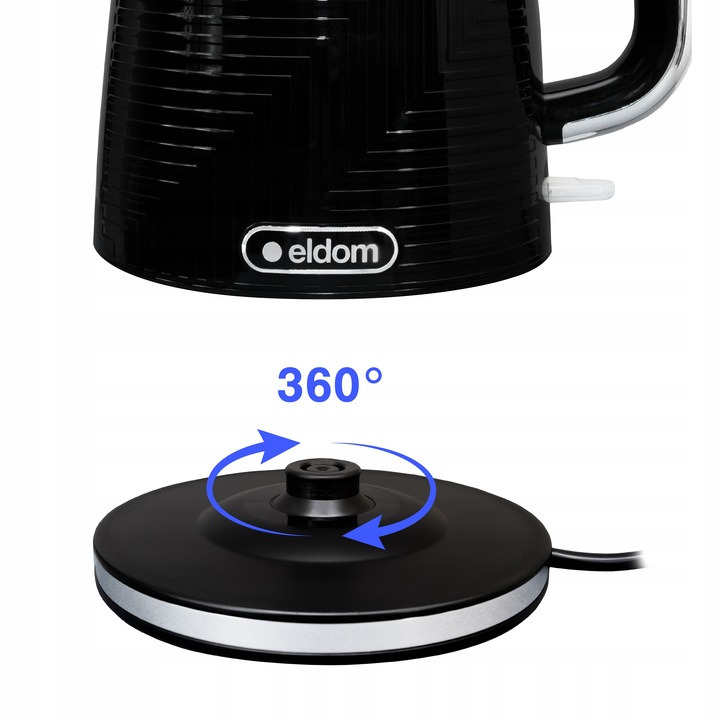CZAJNIK ELEKTRYCZNY BEZPRZEWODOWY CZARNY 2200W 1,7l STRIX ELDOM C320C