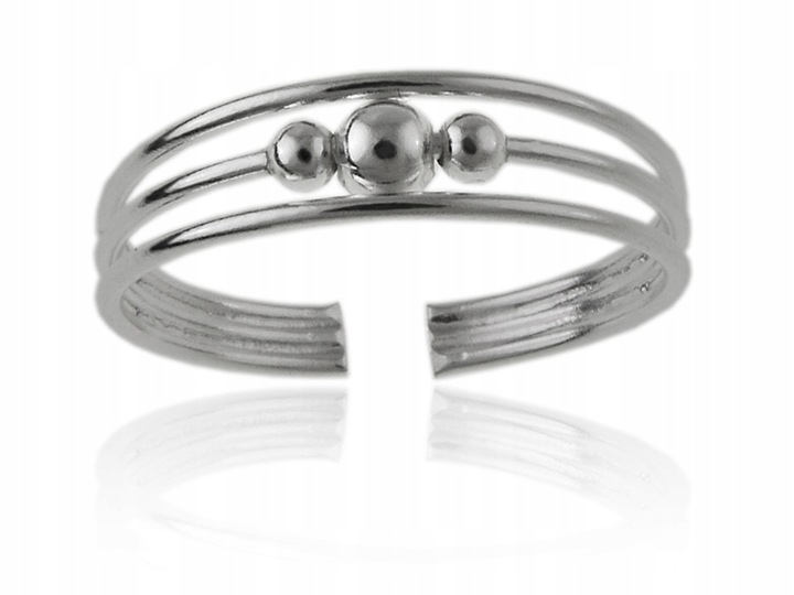 Pierścionek srebrny na palec u stopy kulki ps049