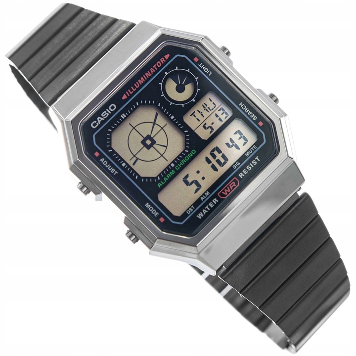 ZEGAREK CASIO A130WEGG-1AEF VINTAGE CZARNY NA BRANSOLECIE DATOWNIK