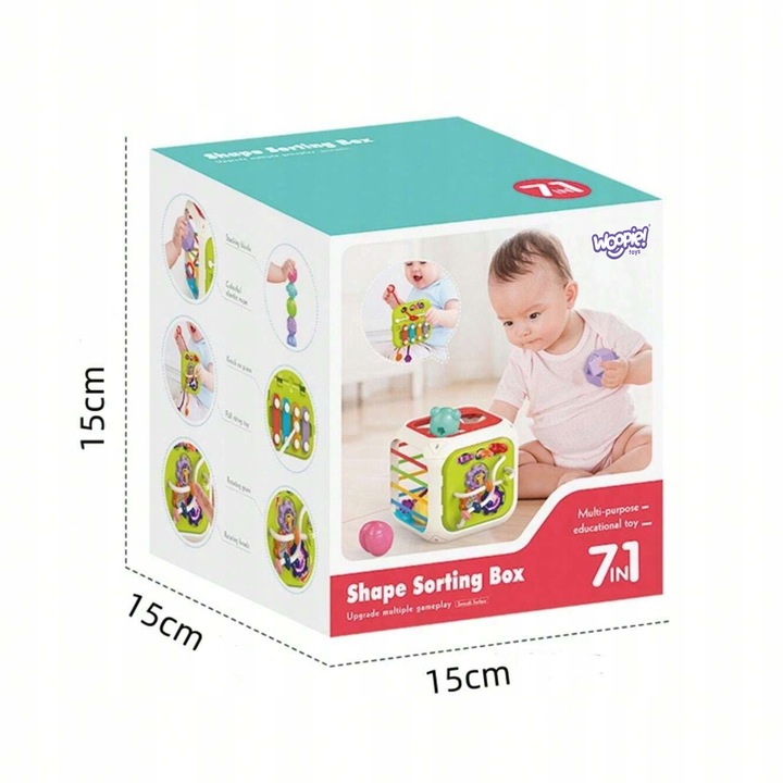 SENSORYCZNA EDUKACYJNA KOSTKA AKTYWNOŚCI DLA NIEMOWLĄT WOOPIE BABY