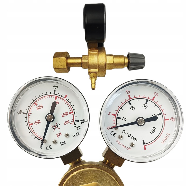 Reduktor mini argon co2 ar/co2 2-manometry ar co2 szary