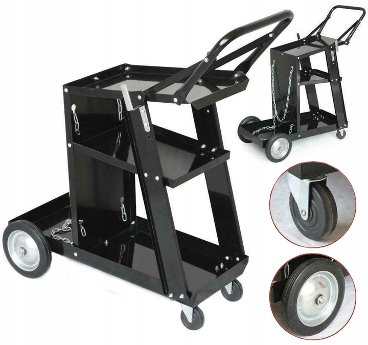 WÓZEK SPAWALNICZY DO SPAWAREK Z PÓŁKĄ NA BUTLE STABILNY MIG MAG MMA TIG