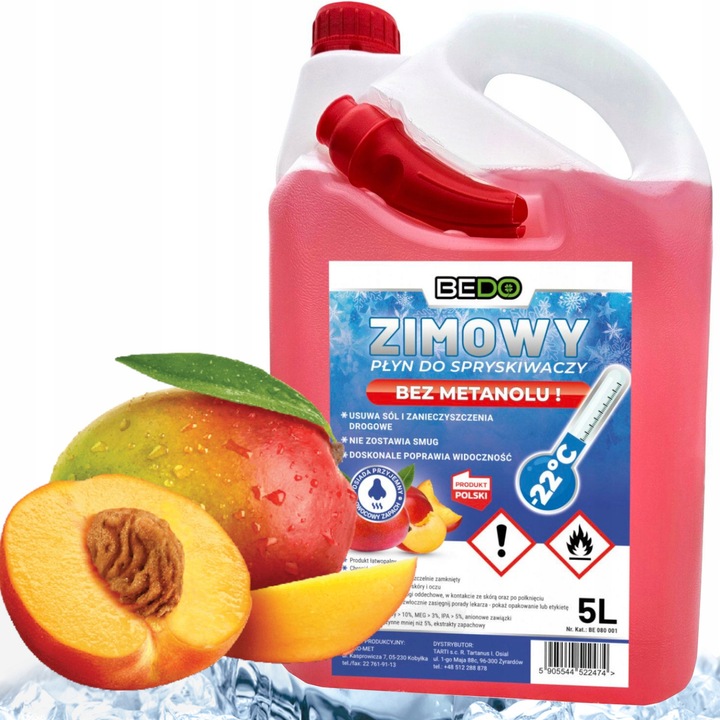 ZIMOWY PŁYN DO SPRYSKIWACZY PIĘKNY ZAPACH bez TRUJĄCEGO METANOLU !! -22 10L